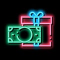 Money Currency Gift neon glow icon illustration