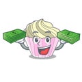 With money dessert meringue cake isolated mascot cartoon