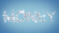 money - diamond text on light blue bg - abstract 3D illustration