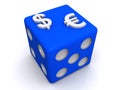 Money dice Royalty Free Stock Photo