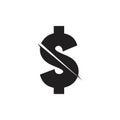 Money dollar cut price sale text logo vector Royalty Free Stock Photo