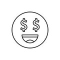 Money, dollar eyes, emotions icon. Simple line, outline vector expression of mood icons for ui and ux, website or mobile