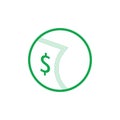 Money dollar sheet symbol vector Royalty Free Stock Photo