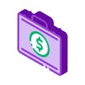 Money Dollars Case isometric icon vector illustration