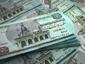 Egyptian money. Egyptian pound banknotes. 5 EGP pounds bills Royalty Free Stock Photo