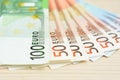 Money, Euro currency (EUR) banknotes