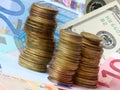 Money - euro and dollars Royalty Free Stock Photo