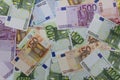 Money Euros (EUR) notes Royalty Free Stock Photo
