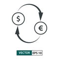 Money exchage icon vector. Line style. Isolated on white. Vector Illustration EPS 10