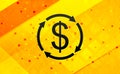 Money exchange dollar sign icon abstract digital banner yellow background Royalty Free Stock Photo