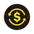 Money exchange dollar sign icon elegant black round button Royalty Free Stock Photo