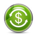 Money exchange dollar sign icon elegant green round button vector illustration Royalty Free Stock Photo