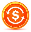 Money exchange dollar sign icon natural orange round button Royalty Free Stock Photo