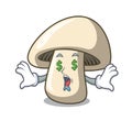 Money eye champignon mushroom mascot cartoon