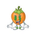 Money eye cute persimmon cartoon style with mascot