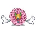 Money eye gerbera flowers in the cartoon shape Royalty Free Stock Photo