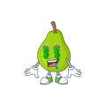 Money eye green guava cartoon character for dessert healthy
