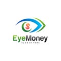 Money Eye Logo Design Vector concept. Eye Money Logo Template. Icon Symbol. Illustration Royalty Free Stock Photo
