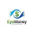 Money Eye Logo Design Vector concept. Eye Money Logo Template. Icon Symbol. Illustration Royalty Free Stock Photo