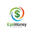 Money Eye Logo Design Vector concept. Eye Money Logo Template. Icon Symbol. Illustration Royalty Free Stock Photo