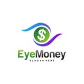 Money Eye Logo Design Vector concept. Eye Money Logo Template. Icon Symbol. Illustration Royalty Free Stock Photo