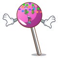Money eye lollipop with sprinkles mascot cartoon