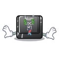 Money eye num lock on a keyboard mascot