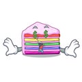 Money eye rainbow cake in ice mascot cupboard Royalty Free Stock Photo