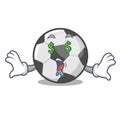 Money eye soccer ball on the character field Royalty Free Stock Photo