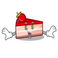 Money eye strawberry cake mascot cartoon