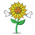 Money eye sunflower mascot cartoon style Royalty Free Stock Photo