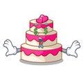 Money eye wedding cake isolated with the mascot