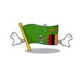 Money eye zambia character flag in drawer mascot