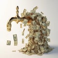 Money Faucet: A Baroque Depiction Of Wealth And Abundance