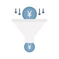 Money filter flat vector icon which can easily modify or edit