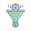 Money filter flat vector icon which can easily modify or edit