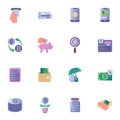 Money and finance elements collection, flat icons set