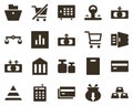 Money and finance icon set, bank, gold, money. Investment, banking, money and finance icons