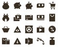 Money and finance icon set, plummet, reference, weight. Investment, banking, money and finance icons