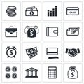 Money finance icons collection Royalty Free Stock Photo