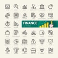 Money, finance, payments elements - minimal thin line web icon set. Outline icons collection.