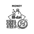 Money Finance Vector Concept Black Illustration Royalty Free Stock Photo