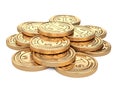 Money finance wealth concept. Scattered coins on a plane. Cash money heap Royalty Free Stock Photo