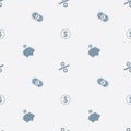 Money And Financial Icons Seamless Monochrome Pattern