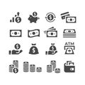Money or financial vector icon set