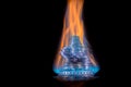 Money on fire. The concept of high prices for natural gas. Royalty Free Stock Photo