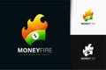 Money fire logo design with gradient