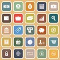 Money flat icons on orange background Royalty Free Stock Photo