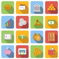 Money flat icons set Royalty Free Stock Photo