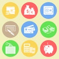 Money flat icons set Royalty Free Stock Photo